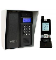 Wireless long-range intercom 600m – UltraCOM3 black (with screen & keypad) + silver hood & handset
