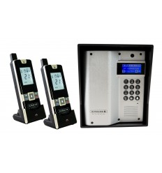 Wireless long-range apartment intercom 600m – UltraCOM3 silver (with screen & keypad) + black hood & 2 handsets