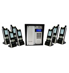 UltraCOM3 - seven apartment wireless intercom - battery or DC - silver caller station & black hood