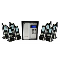 UltraCOM3 - eight apartment wireless intercom - battery or DC - silver caller station & black hood