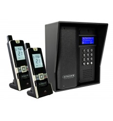 UltraCOM3 - two apartment wireless intercom - battery or DC - black caller station & black hood