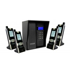 Wireless long-range apartment intercom 600m – UltraCOM3 black (with screen & keypad) + black hood & 4 handsets
