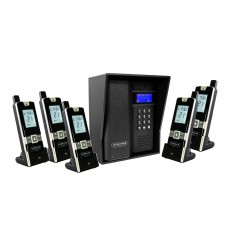 UltraCOM3 - five apartment wireless intercom - battery or DC - black caller station & black hood