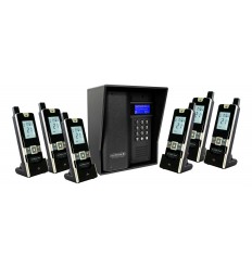 UltraCOM3 - six apartment wireless intercom - battery or DC - black caller station & black hood
