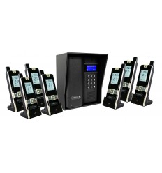 UltraCOM3 - seven apartment wireless intercom - battery or DC - black caller station & black hood