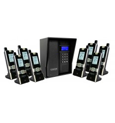UltraCOM3 - eight apartment wireless intercom - battery or DC - black caller station & black hood