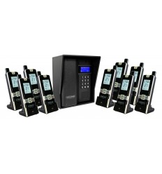 Wireless long-range apartment intercom 600m – UltraCOM3 black (with screen & keypad) + black hood & 9 handsets