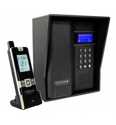 Wireless long-range intercom 600m – UltraCOM3 black (with screen & keypad) + black hood & handset