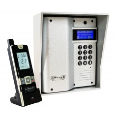 Wireless long-range intercom 600m – UltraCOM3 silver (with screen & keypad) + silver hood & handset