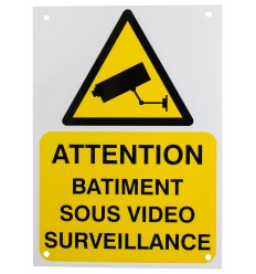 French A5 external CCTV warning sign