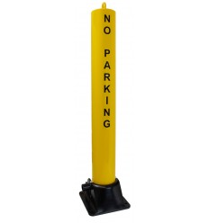 Large Fold Down Post, Integral Lock, Eyelet & No Parking Logo (110Y-FD)