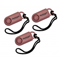 Pack of 3, pink personal alarm & built in 120 decibel siren