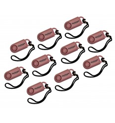 Pack of 10, pink personal alarm & built in 120 decibel siren