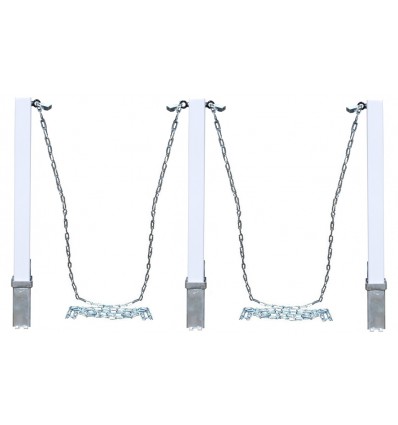 White 100P Removable Security Post & 2 x Chain Eyelets