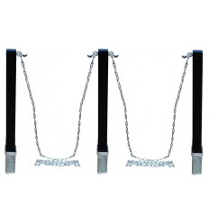 3 x black removable security bollards & chain kit – heavy duty parking & driveway posts (100P)