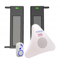 Solar infrared beam sensors (1B-60) – wireless driveway alert with plug-in chime receiver TR + doorbell 600m (DA600+)