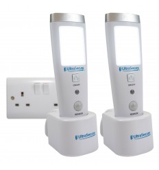 2 pack mains plug-in power failure LED torch – automatic emergency light & rechargeable torch