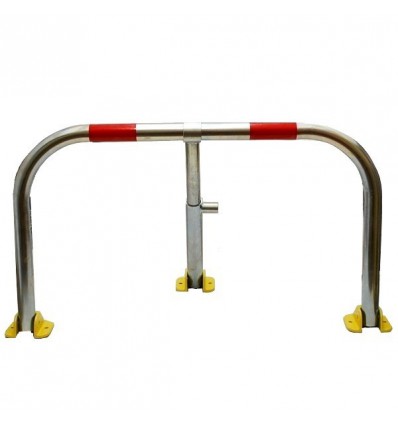 Galvanised Fold Down Hoop Barrier & Integral Lock (Red Band)