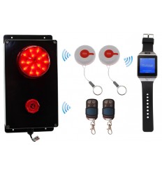 Wireless KPB shop panic alarm - multi-tone siren - flashing strobe - 2 x panic buttons & portable pager
