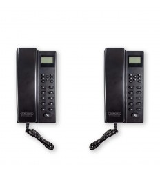 Wireless multi room intercom (300m) – 2 black call stations with digital screen (powered and/or standalone)
