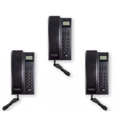 Wireless multi room intercom (300m) – 3 black call stations with digital screen (powered and/or standalone)