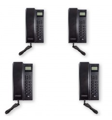 Four room black indoor wireless room to room intercom with digital screen & hands free option