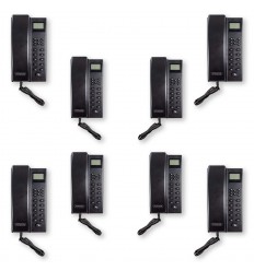 Wireless multi room intercom (300m) – 8 black call stations with digital screen (powered and/or standalone)