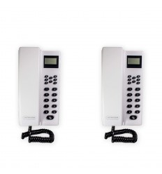 Wireless multi room intercom (300m) – 2 white call stations with digital screen (powered and/or standalone)