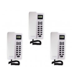 Wireless multi room intercom (300m) – 3 white call stations with digital screen (powered and/or standalone)