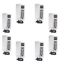 Wireless multi room intercom (300m) – 8 white call stations with digital screen (powered and/or standalone)