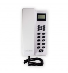 Additional handset for the white indoor wireless room to room intercom with digital screen & hands free option