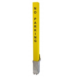 Heavy duty yellow removable parking & security post with with NO PARKING – lockable bollard  (100P)