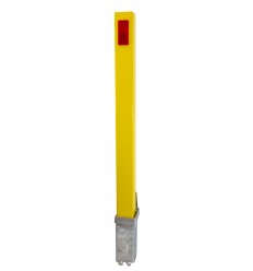 Heavy duty yellow removable parking & security post with red reflector – lockable bollard  (100P)