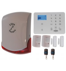 Wireless GSM home alarm – 4G control panel with 2 pet friendly PIR sensors, 2 door/window sensors & 1 external siren (KP)