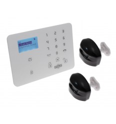 KP9 4G GSM alarm with 2 x outdoor wireless curtain PIR's