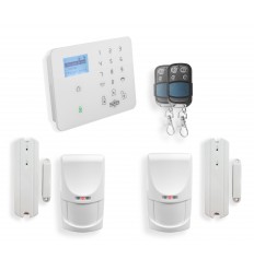 Wireless GSM flat alarm – 4G control panel with 2 PIRs, 2 door/window sensors & 2 remotes (KP)