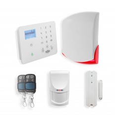 Wireless GSM home alarm – 4G control panel with PIR, door/window sensor & external siren (KP)