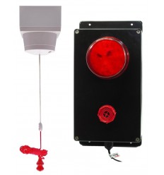 Disabled toilet pull cord wireless KP SOS alarm with adjustable siren & flashing strobe