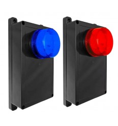 Mains power failure alert – standalone power cut alarm box with red/blue flashing strobe for visual notification