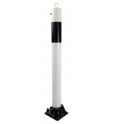 900-76 white & black fold down parking post, integral lock & chain eyelet (001-1795 K/D, 001-1785 K/A).