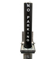 Black RB-200B - no parking - retractable telescopic security bollard (001-4622 K/D, 001-4612 K/A).