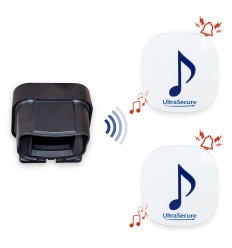 Wireless entry alert chime – PIR detector (vertical or horizontal) with 2 plug-in receivers (DA600+)