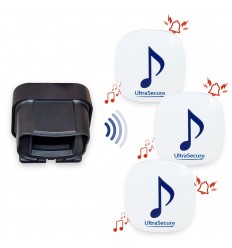 Unique DA600+ wireless alert with vertical PIR & 3 x plug in receivers
