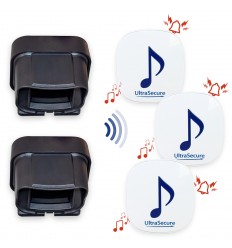 Unique DA600+ wireless alert with 2 x vertical PIR & 3 x plug in receivers