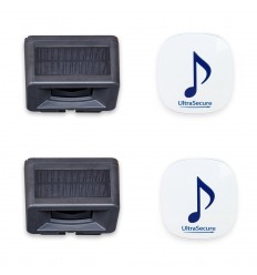 Solar DA600+ wireless alert with 2 x unique vertical PIRs & 2 x plug in receivers