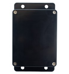 Compact weatherproof IP65 black plastic enclosure with lugs