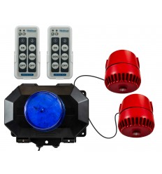 2 level staff protection wireless alarm kit G with 2 x adjustable sirens & 2 x remote controls