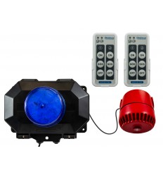 2 level staff protection wireless alarm kit F with an adjustable siren & 2 x remote controls