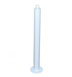 Slight second 76 mm diameter, 900 mm high bolt down static bollard with chain eyelet