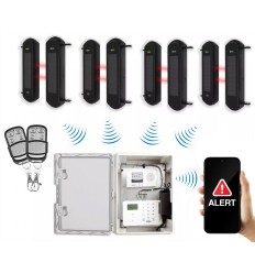 Wireless long range solar perimeter infrared beam kit (900m) 4 x 1B with GSM box – outdoor security (DA600+)
